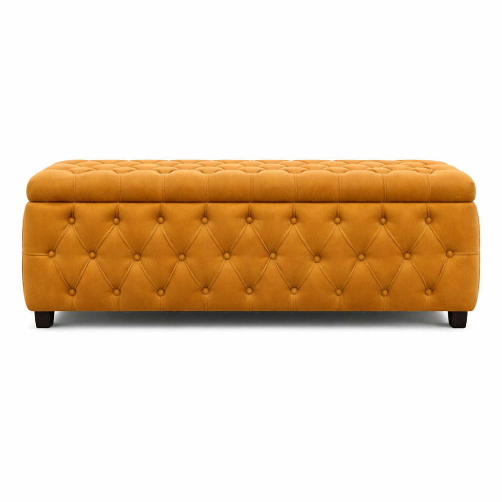 Riga Velvet Upholstered Storage Bench Box