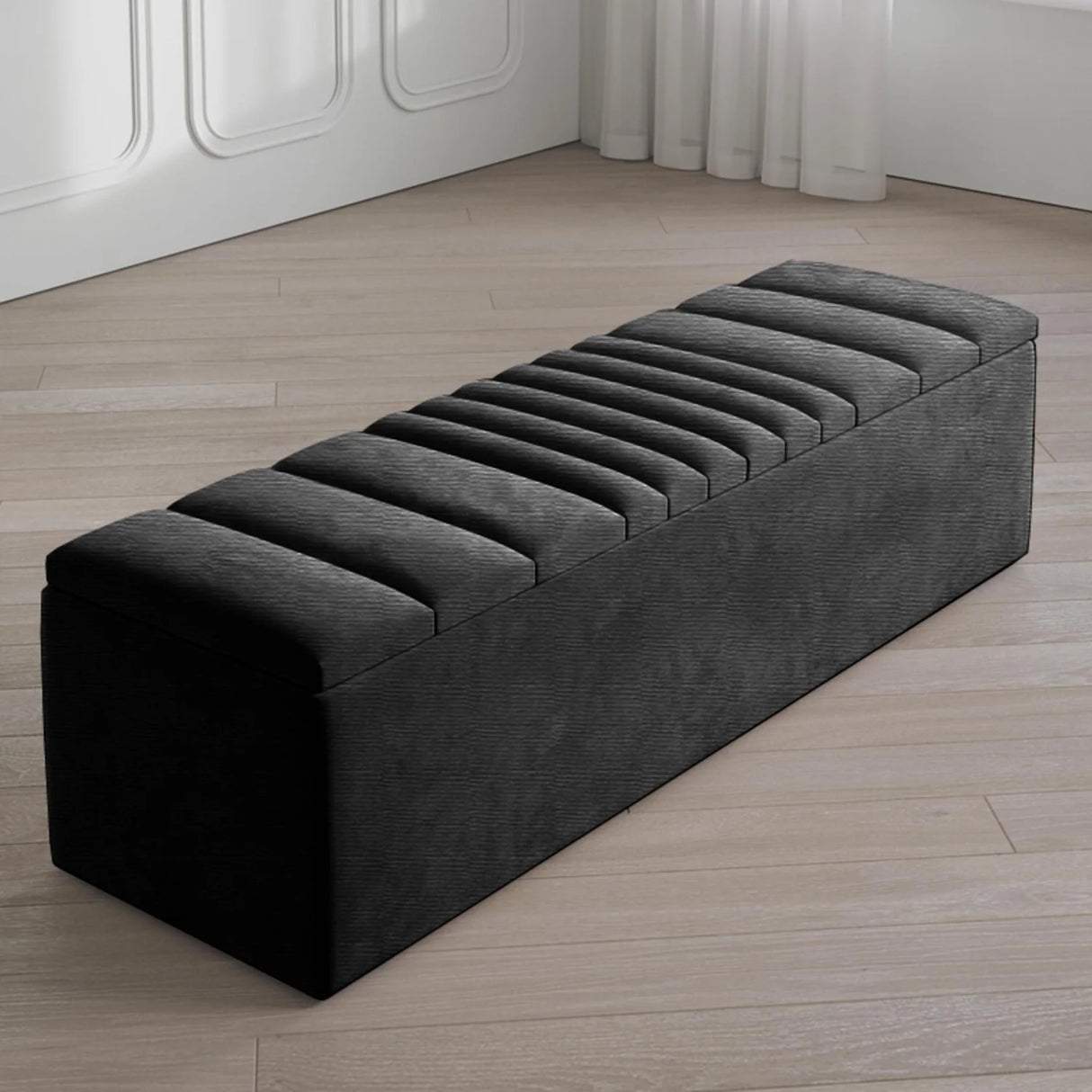 Windsor Naples Striped Ottoman Storage Box