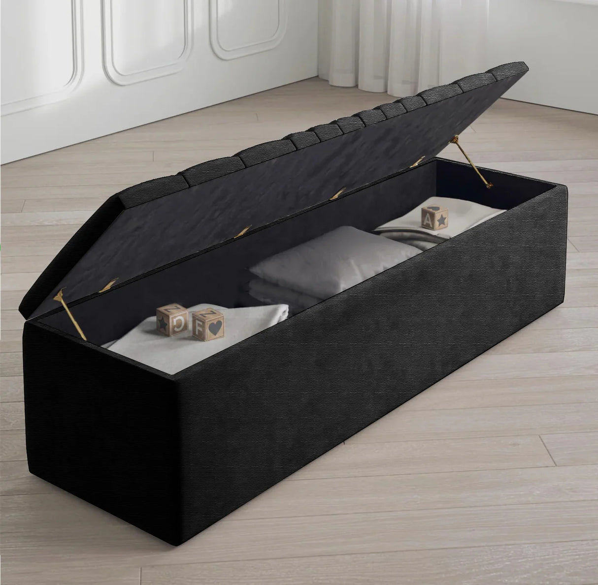 Windsor Naples Striped Ottoman Storage Box