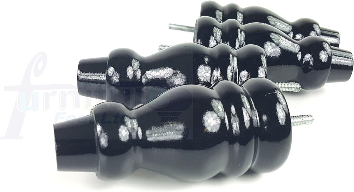 4 x Natural Wooden Legs, Turned Wooden Legs for Furniture, Sofa Legs