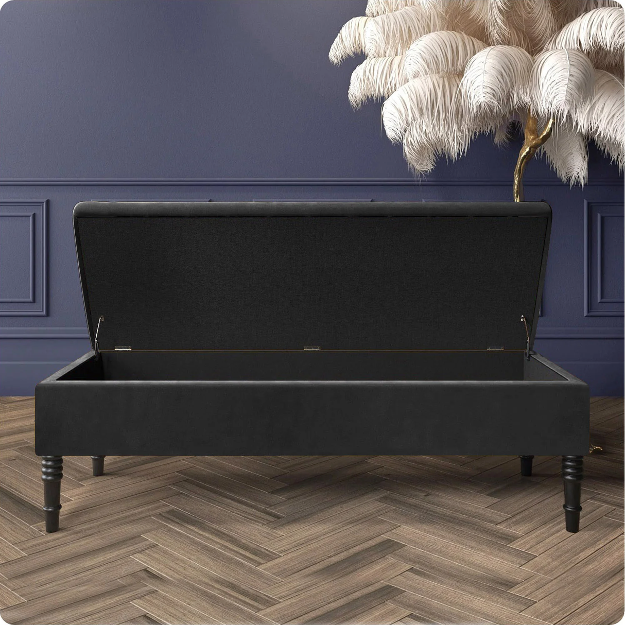 Safar Plain Upholstered Shoe Storage Bench with Legs