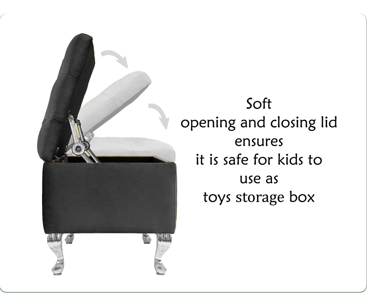 Londona Velvet Storage Bench with Legs