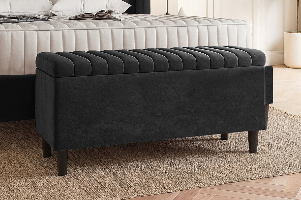Safari Lined Upholstered Ottoman with Legs