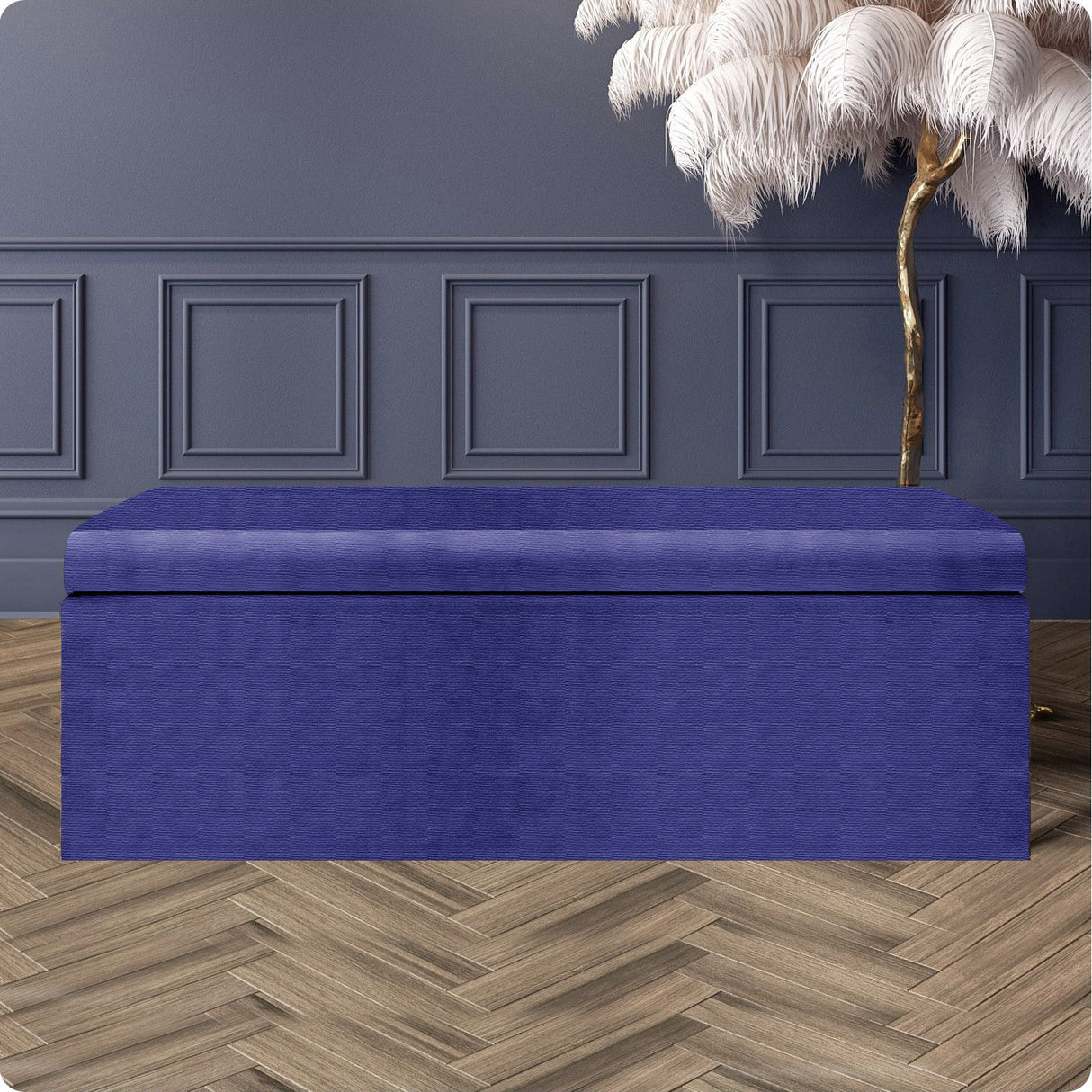 Safar Large Naples Ottoman Storage Box with Plain Lid