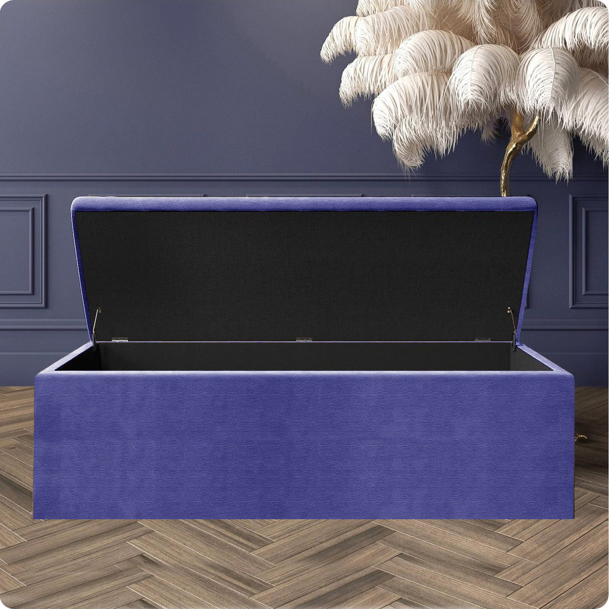 Safar Large Naples Ottoman Storage Box with Plain Lid