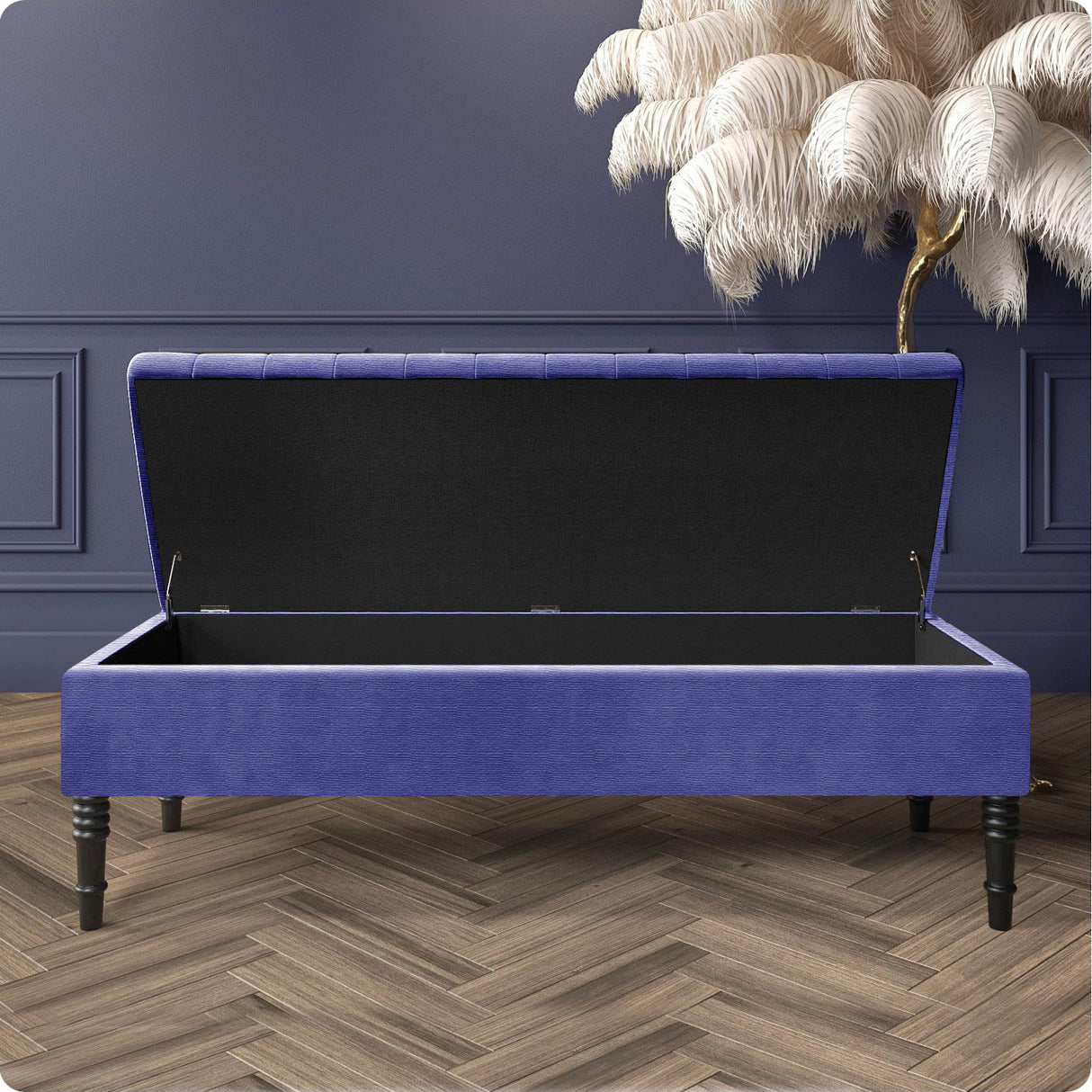 Safar Striped Naples Storage Bench with Legs