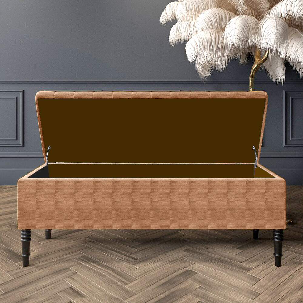 Paris Deep Storage Ottoman Bench in Naples