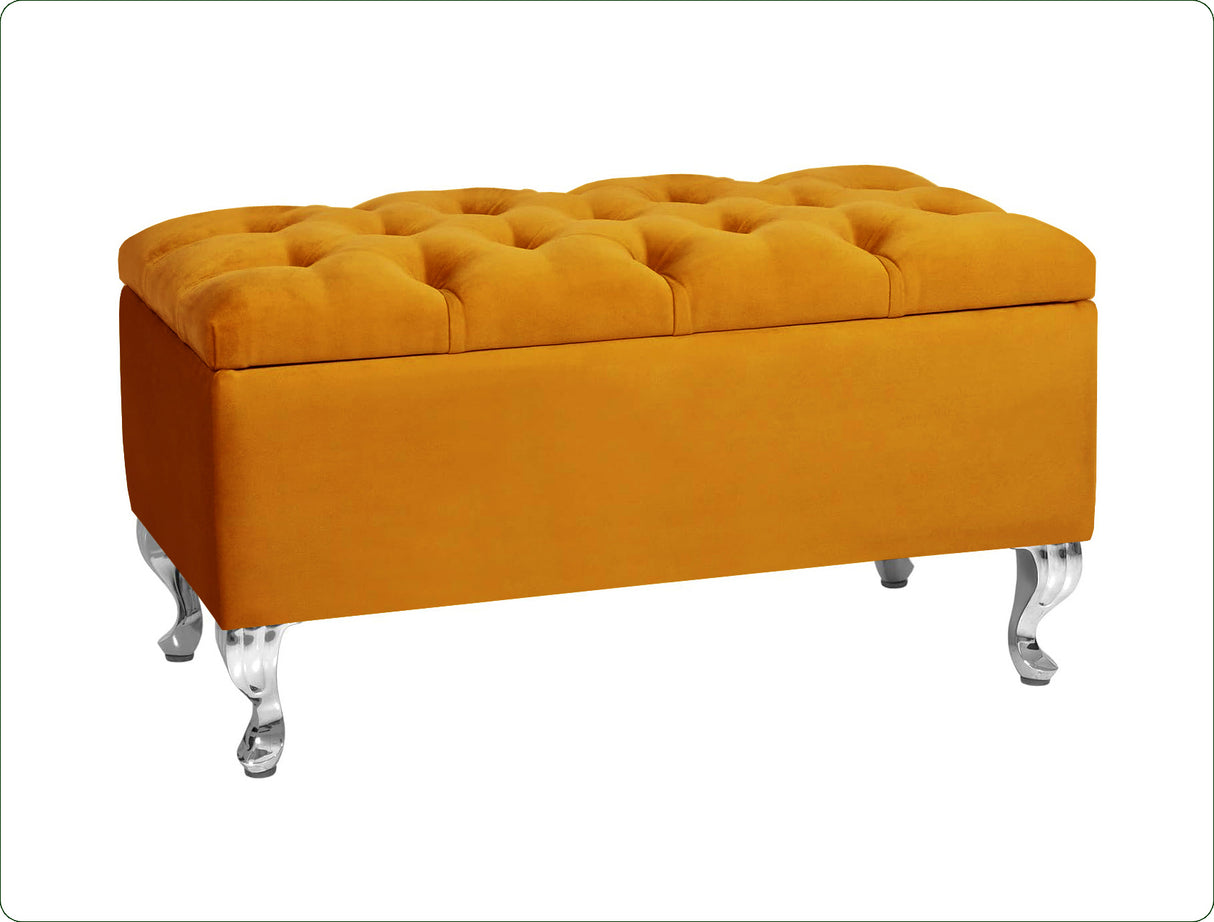 Londona Velvet Storage Bench with Legs
