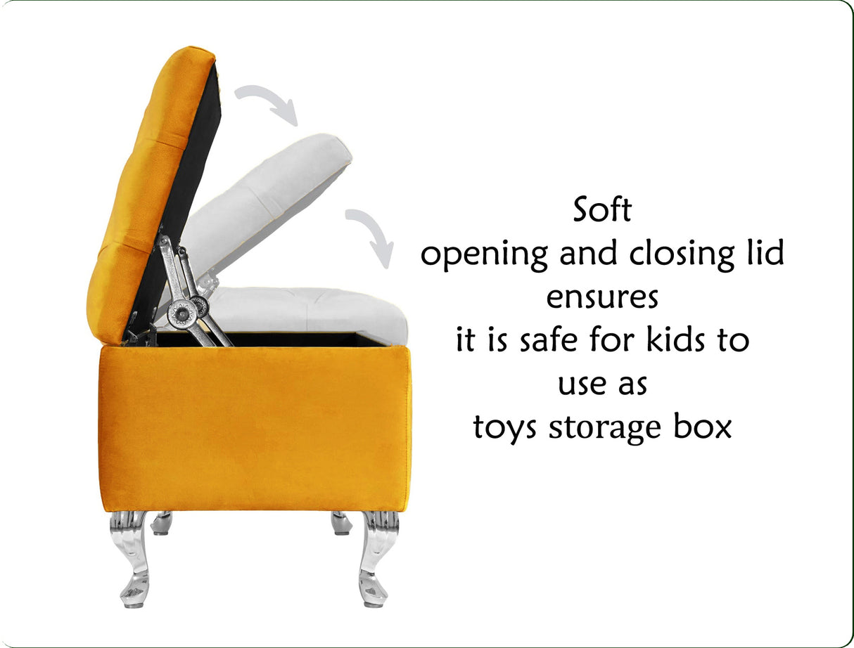 Londona Velvet Storage Bench with Legs