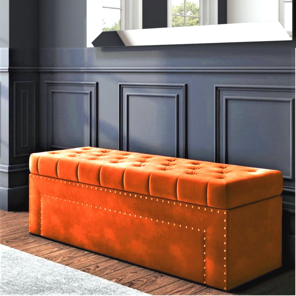 ELLA Chesterfield Upholstered Blanket Box