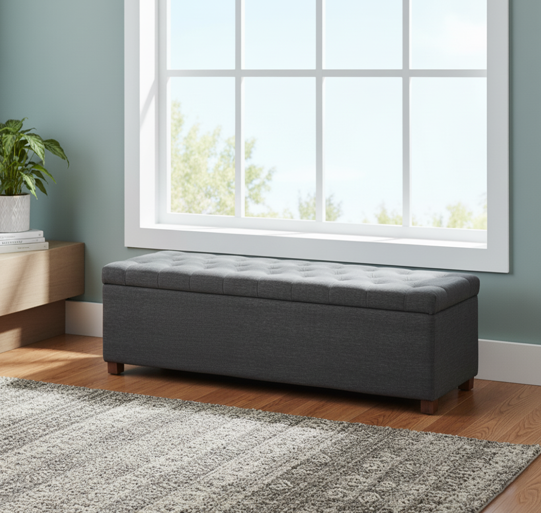 Linoso Ottoman Storage Box with Legs