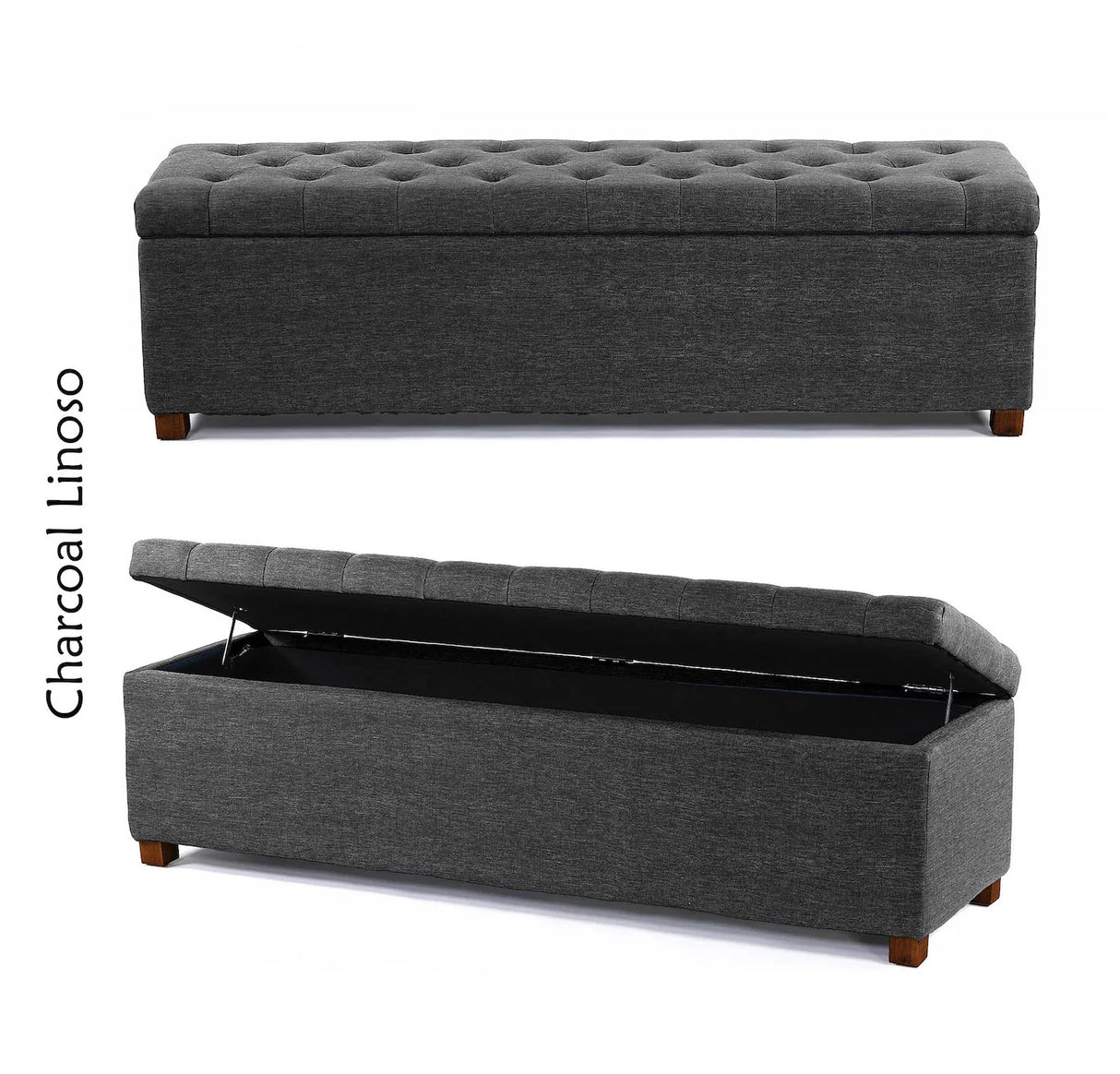 Linoso Chesterfield Ottoman Storage Box with Legs