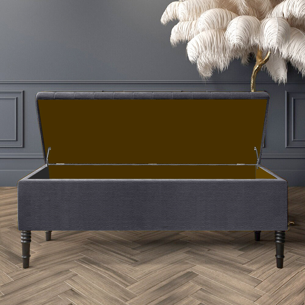 Paris Deep Storage Ottoman Bench in Naples