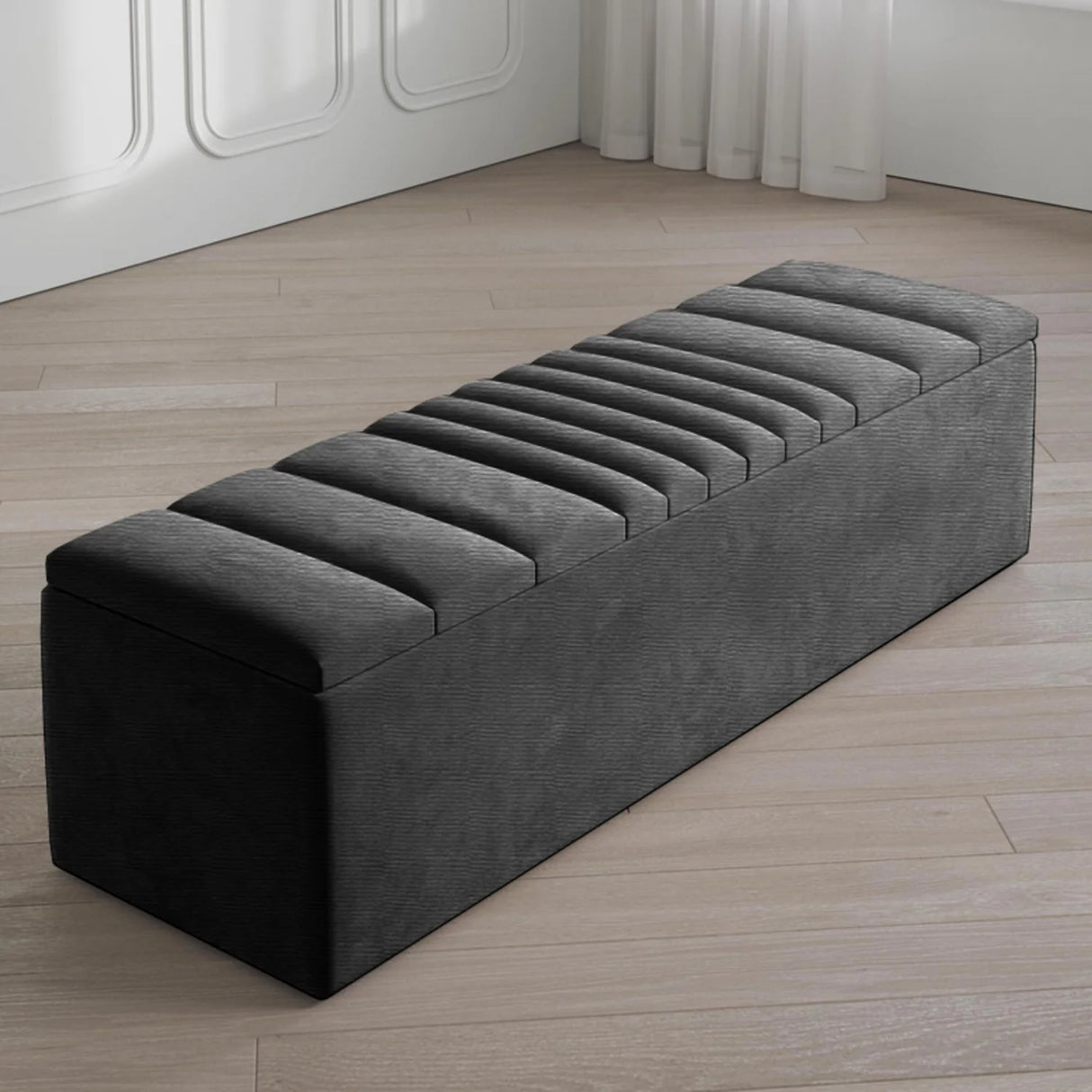 Windsor Naples Striped Ottoman Storage Box