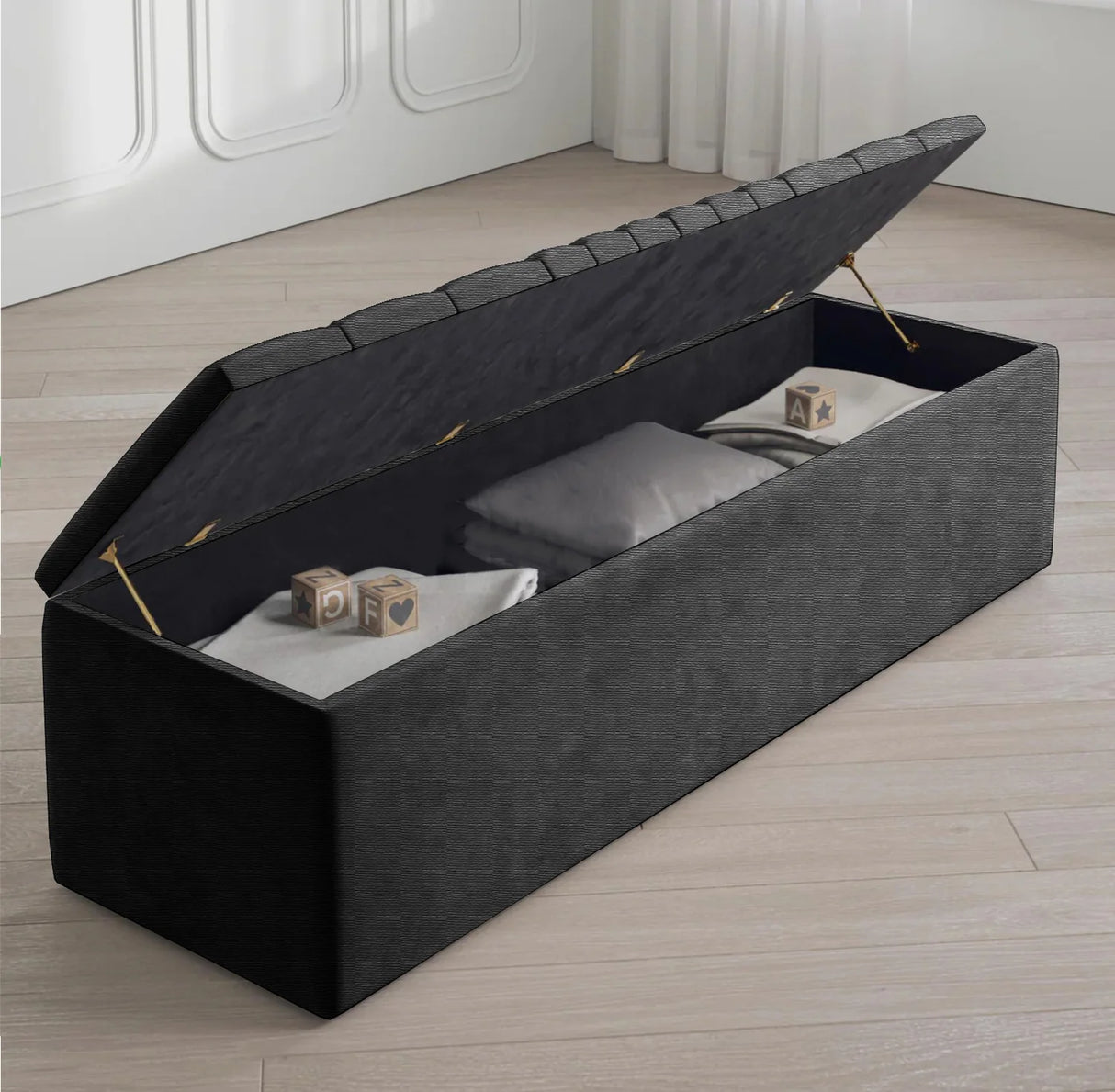 Windsor Naples Striped Ottoman Storage Box