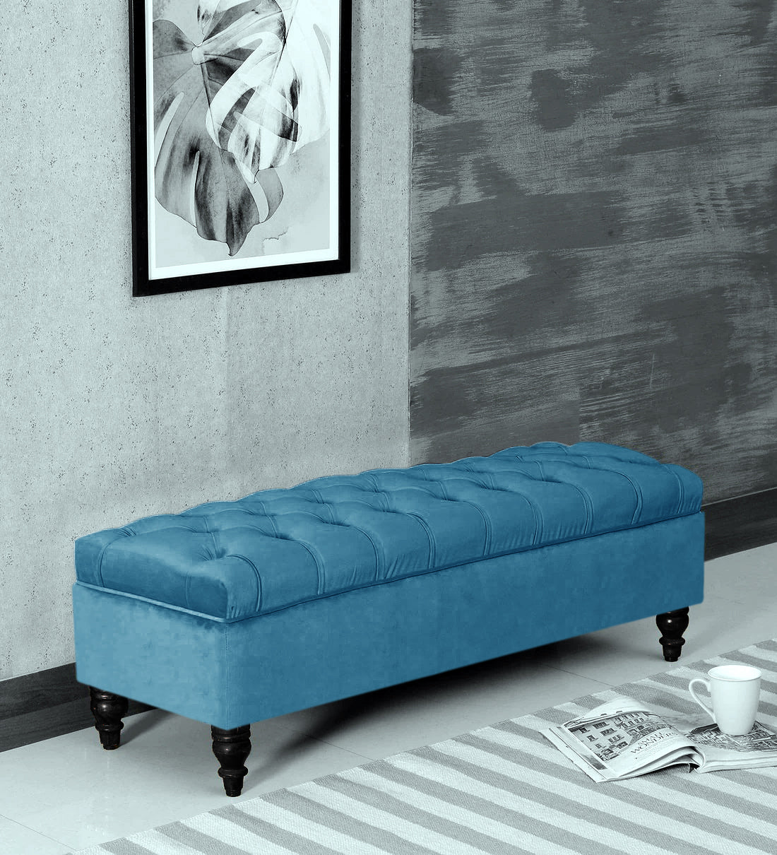 Alper Chesterfield Upholstered Ottoman Bench