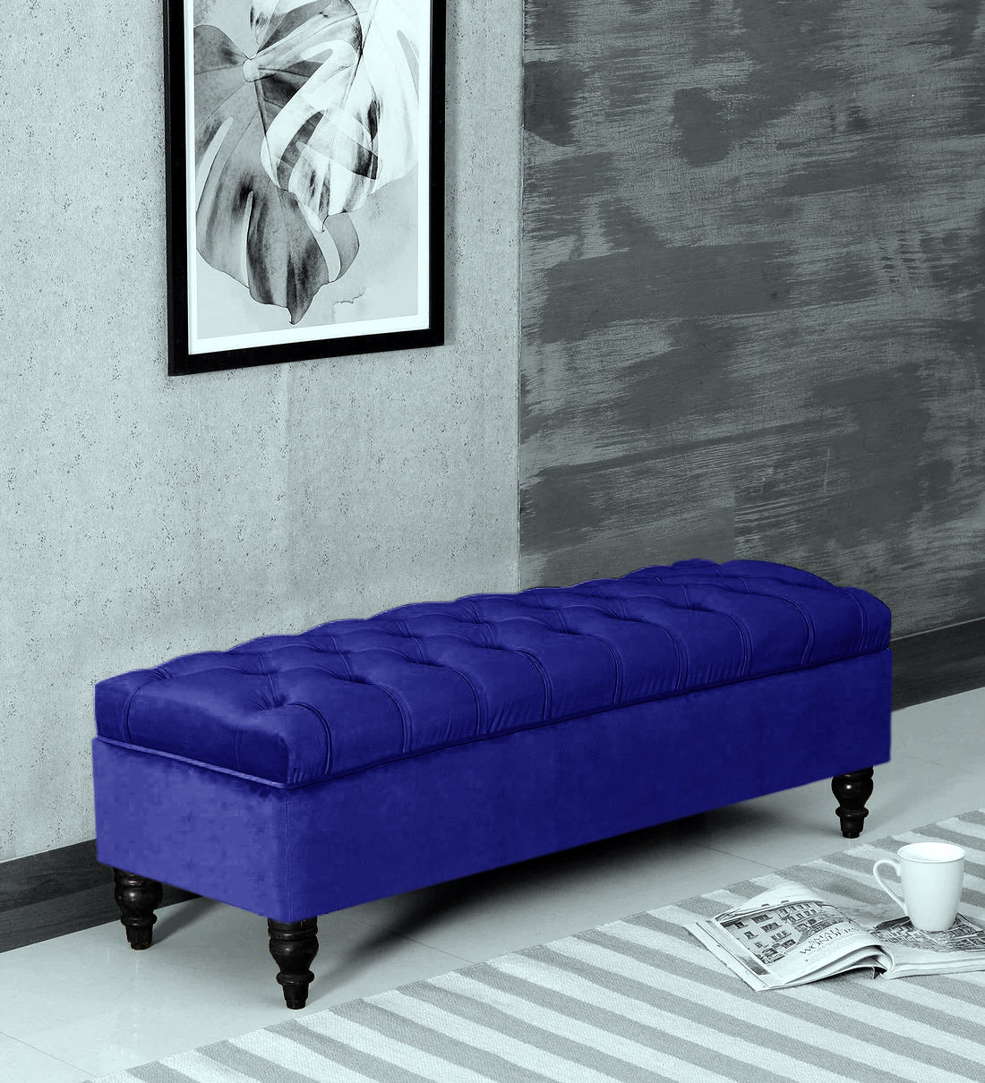 Alper Chesterfield Upholstered Ottoman Bench