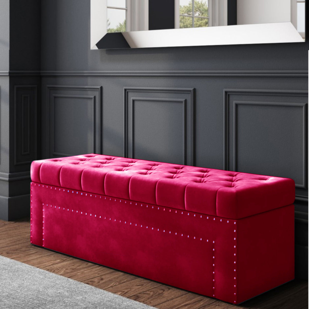 ELLA Chesterfield Upholstered Blanket Box