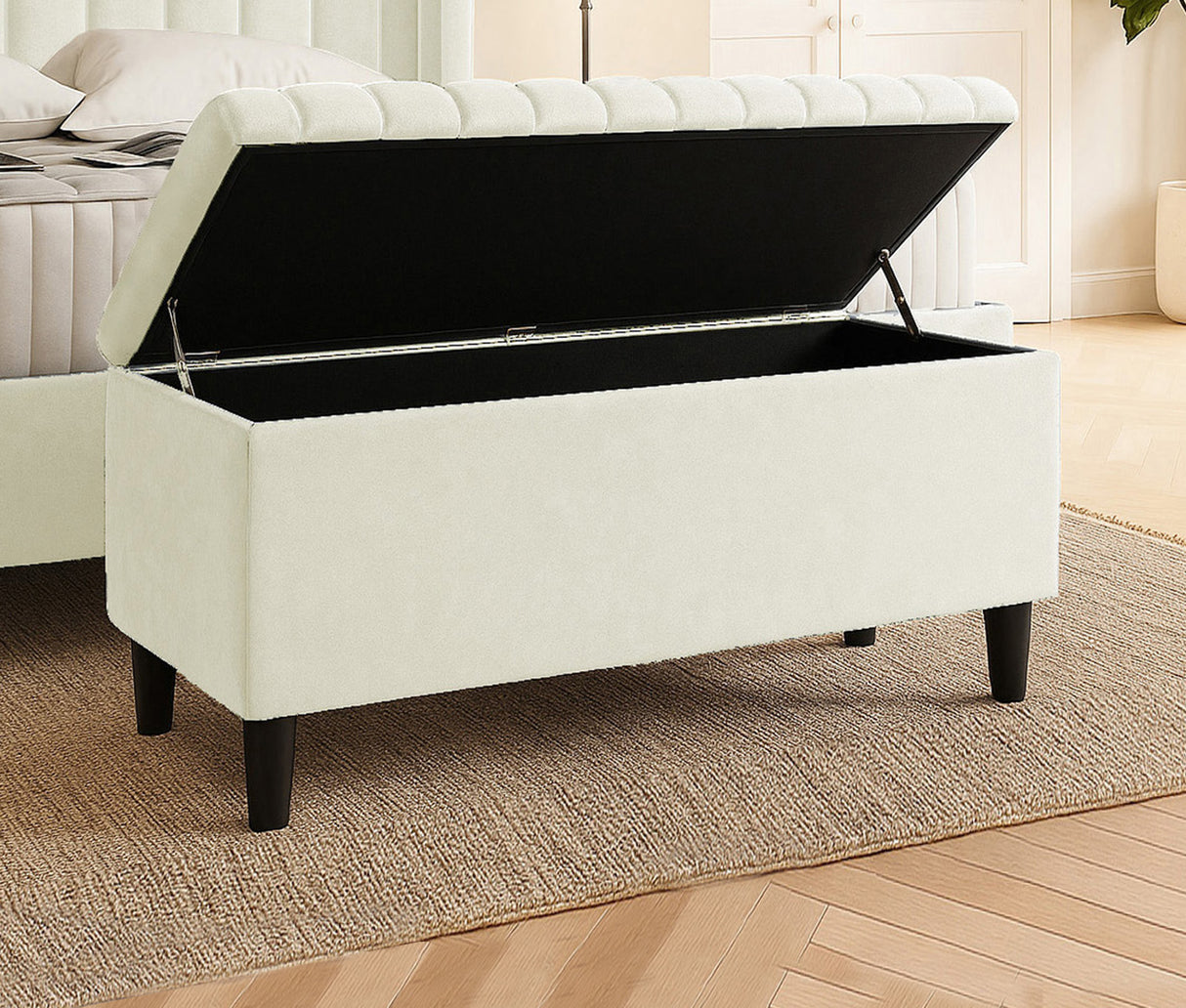 Safari Lined Upholstered Ottoman with Legs