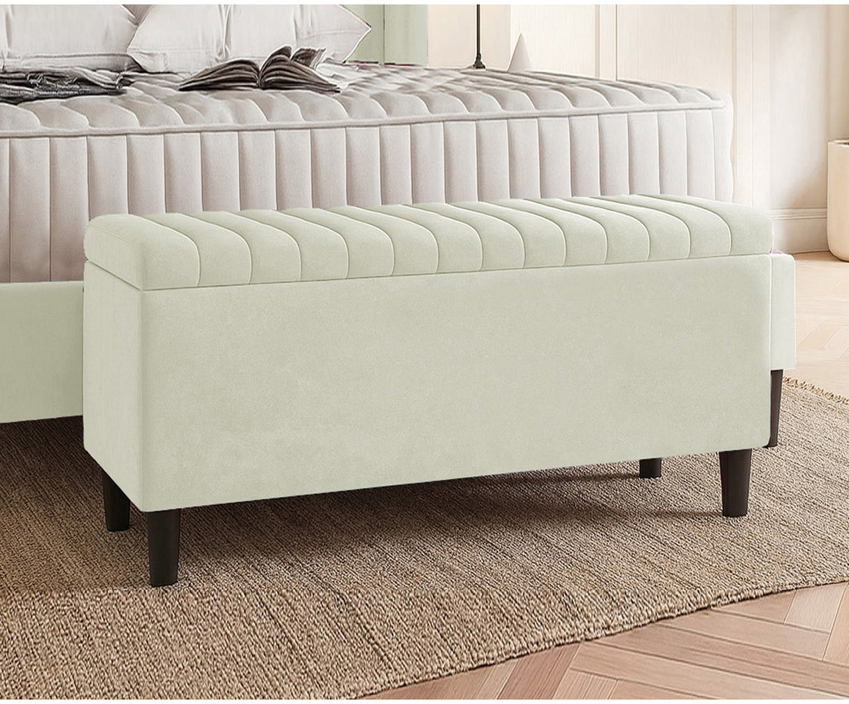 Safari Lined Upholstered Ottoman with Legs