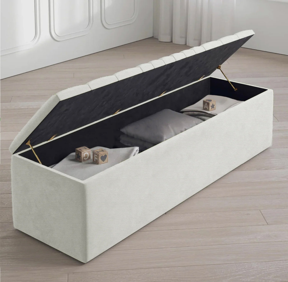 Windsor Naples Striped Ottoman Storage Box