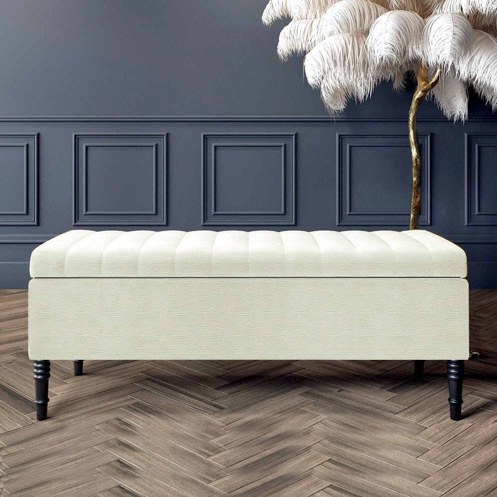 Paris Deep Storage Ottoman Bench in Naples