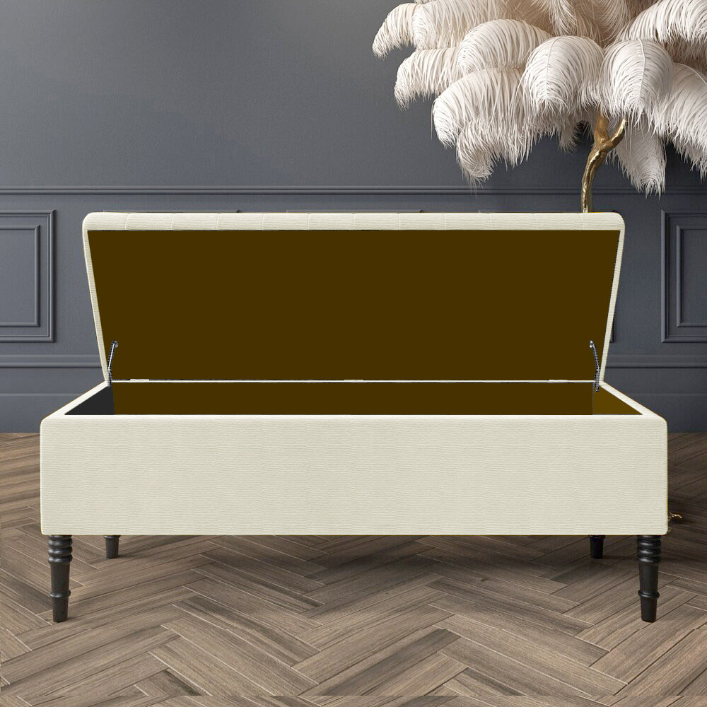 Paris Deep Storage Ottoman Bench in Naples