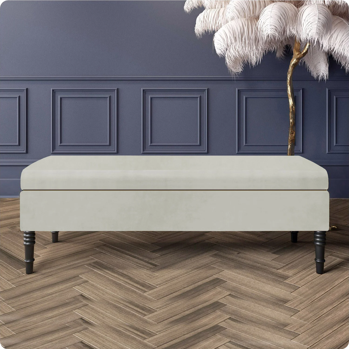 Safar Plain Upholstered Shoe Storage Bench with Legs