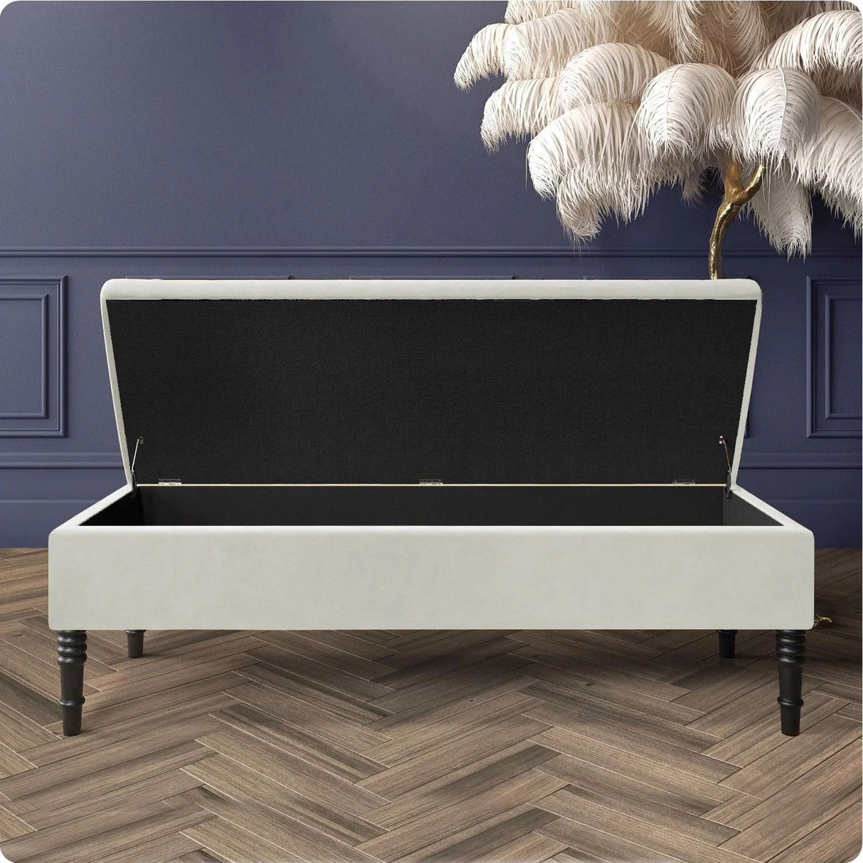 Safar Plain Upholstered Shoe Storage Bench with Legs