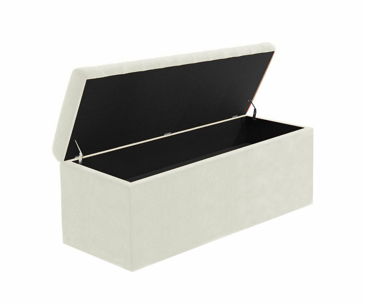 Safar Large Velvet Ottoman Storage Box with Plain Lid