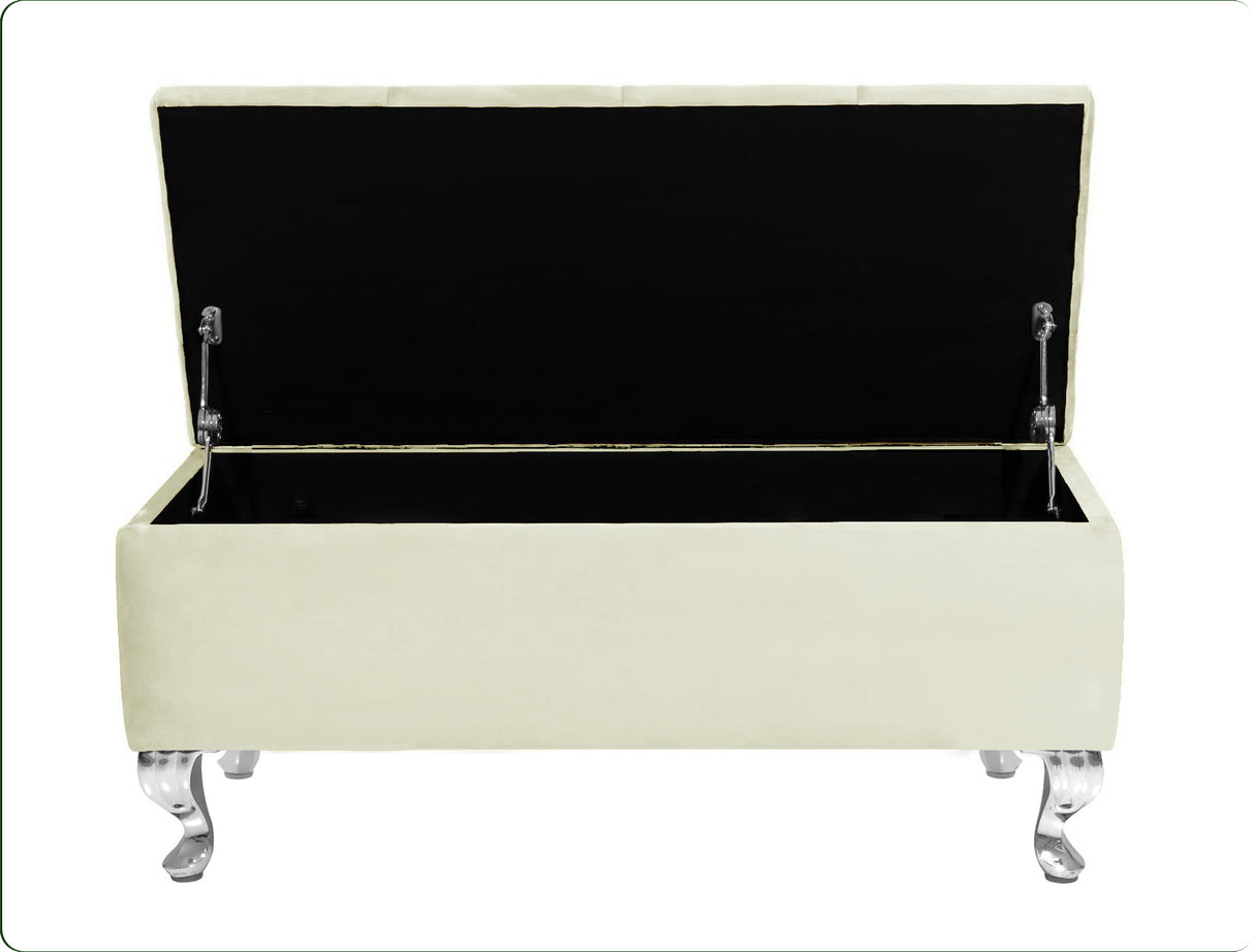Londona Velvet Storage Bench with Legs