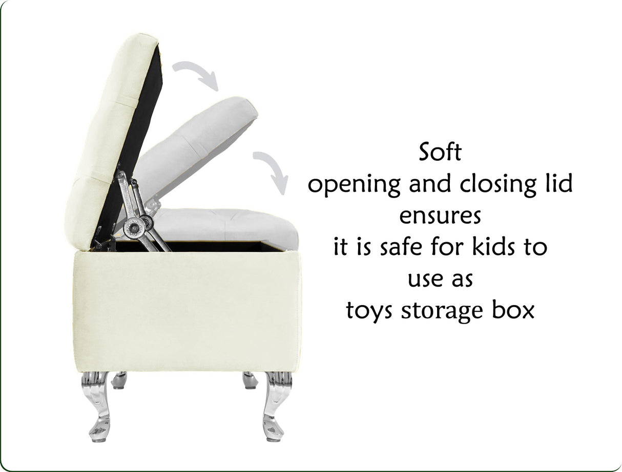 Londona Velvet Storage Bench with Legs