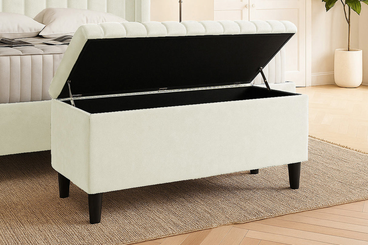 Safari Lined Upholstered Ottoman with Legs