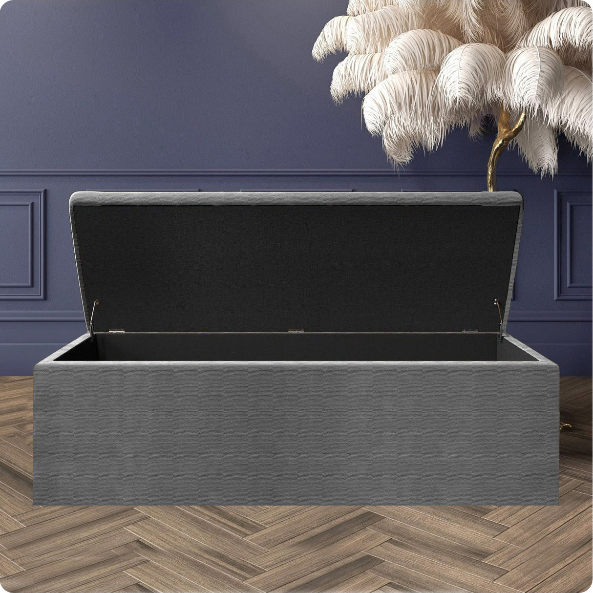 Safar Large Naples Ottoman Storage Box with Plain Lid