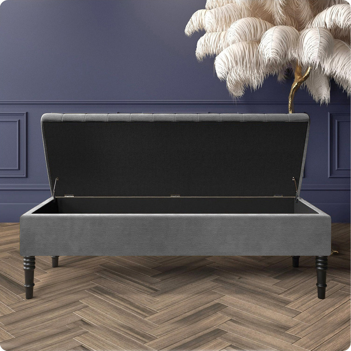 Safar Striped Naples Storage Bench with Legs