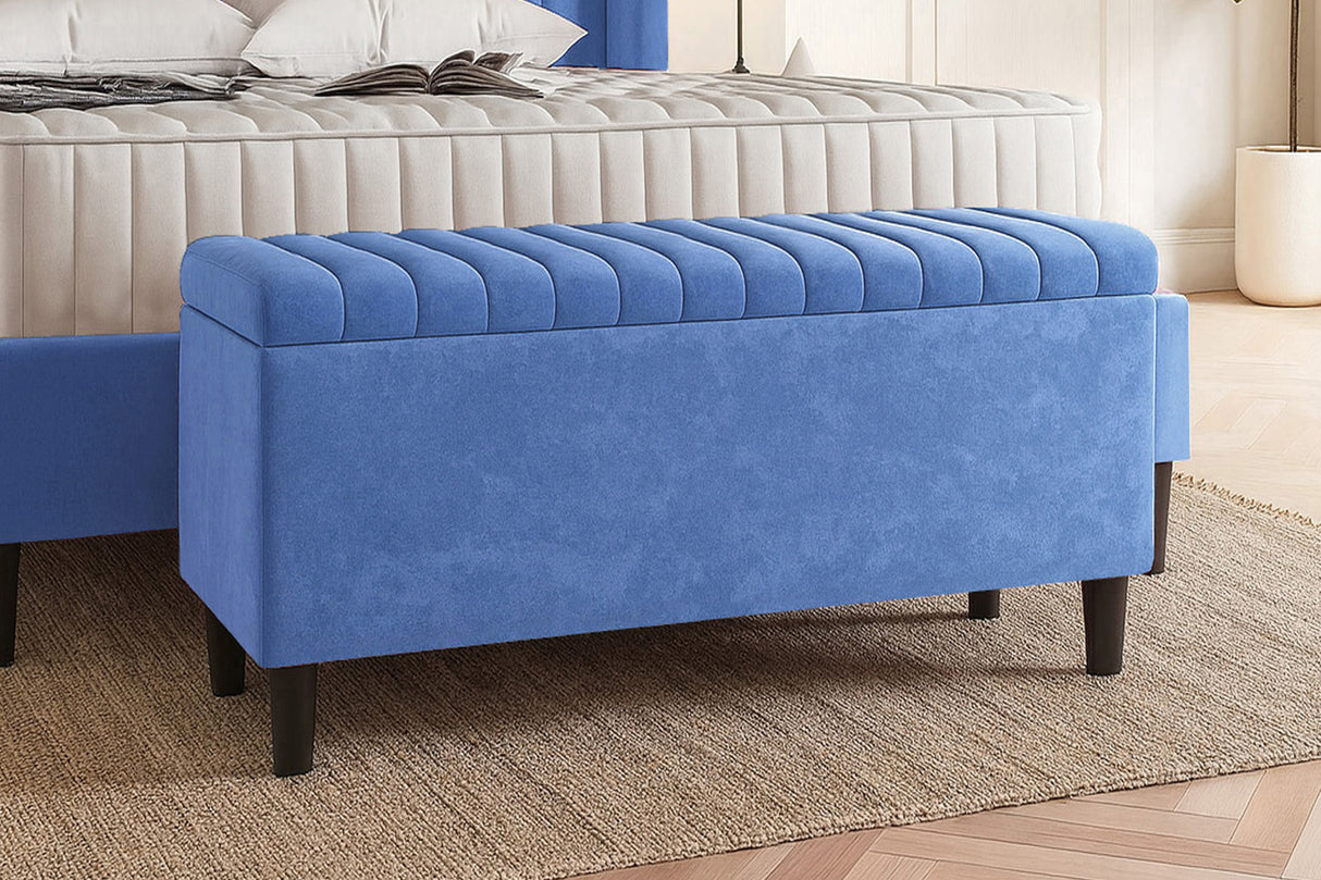 Safari Lined Upholstered Ottoman with Legs