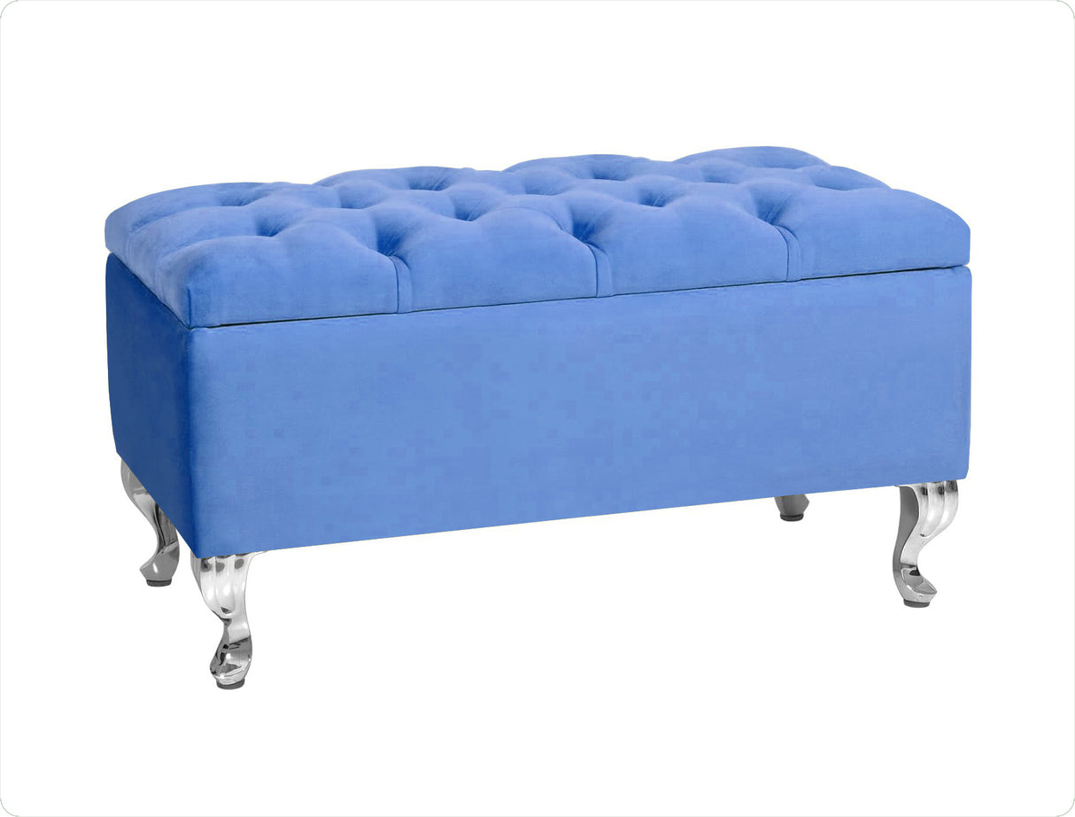 Londona Velvet Storage Bench with Legs