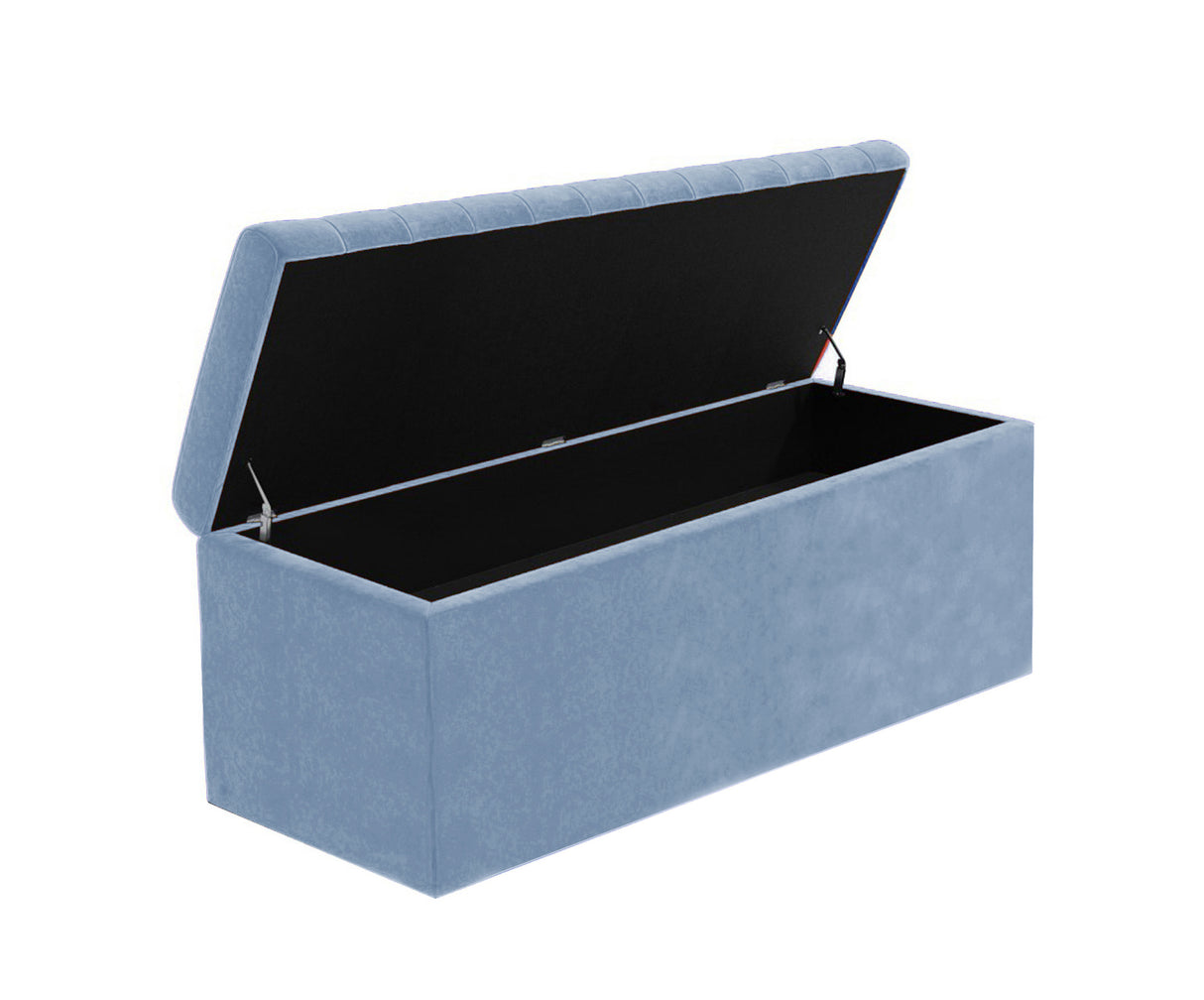 Safar Large Velvet Ottoman Storage Box with Plain Lid