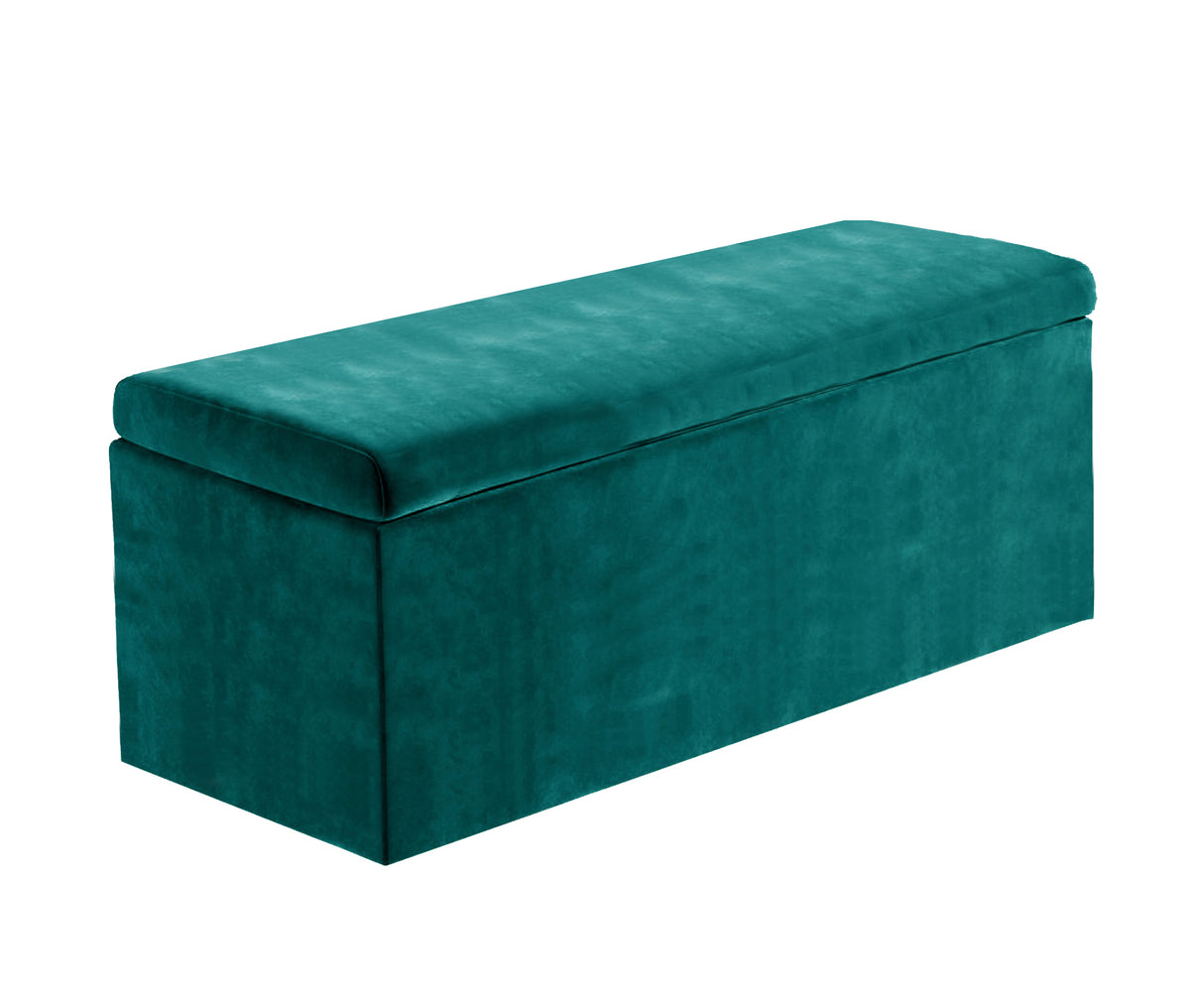 Safar Large Velvet Ottoman Storage Box with Plain Lid