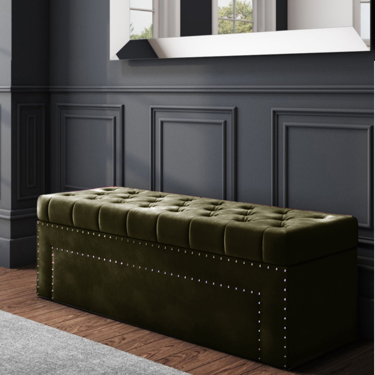 ELLA Chesterfield Upholstered Blanket Box
