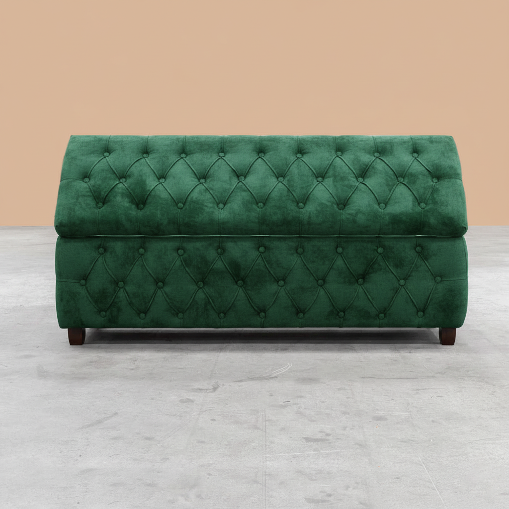 Riga Velvet Upholstered Storage Bench Box