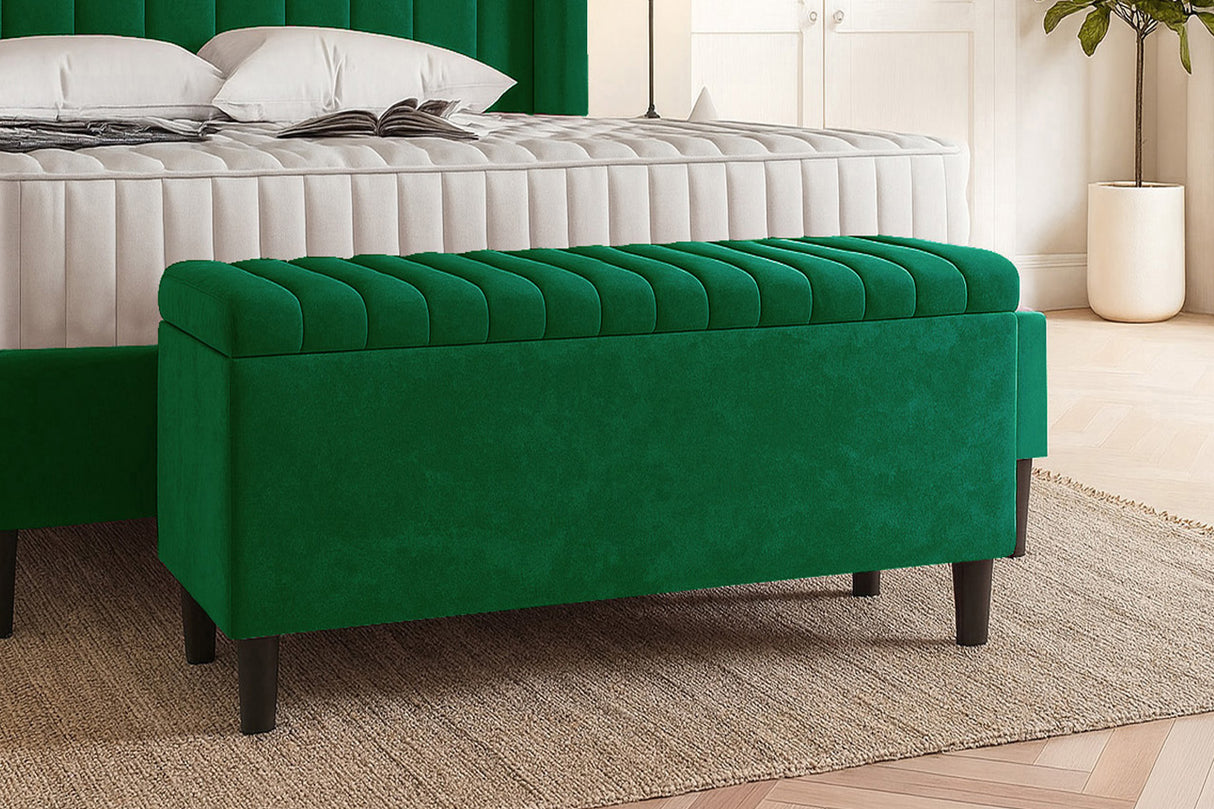 Safari Lined Upholstered Ottoman with Legs