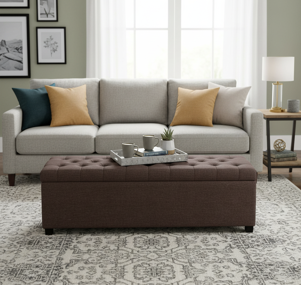 Linoso Ottoman Storage Box with Legs