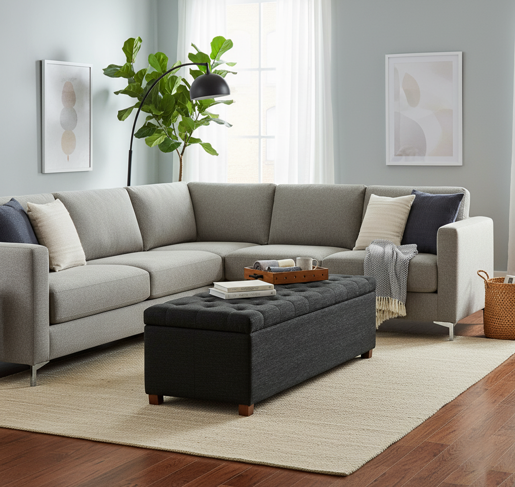 Linoso Ottoman Storage Box with Legs