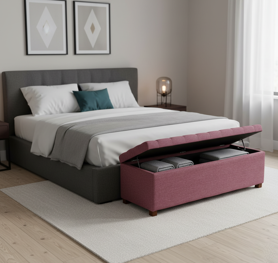 Linoso Chesterfield Ottoman Storage Box with Legs