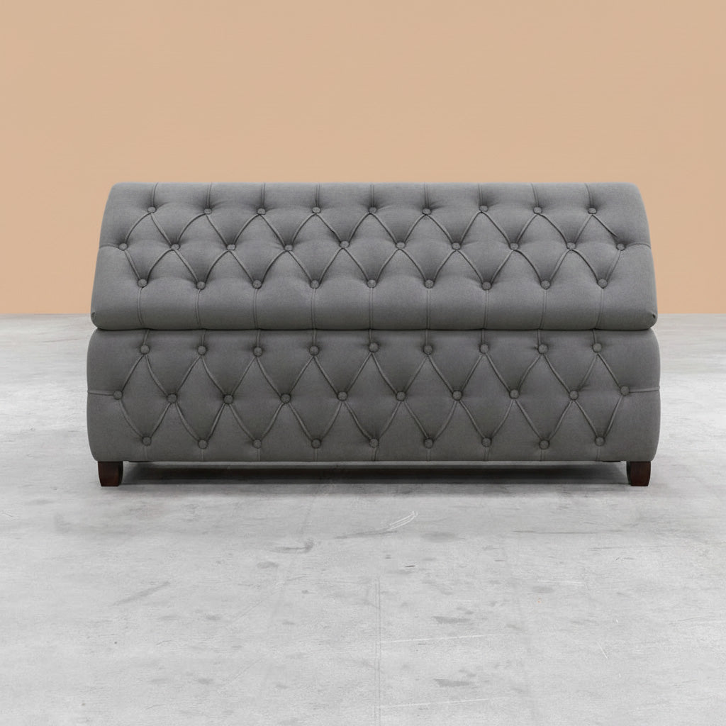 Riga Velvet Upholstered Storage Bench Box