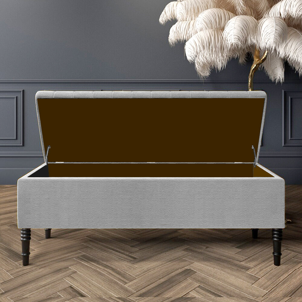Paris Deep Storage Ottoman Bench in Naples