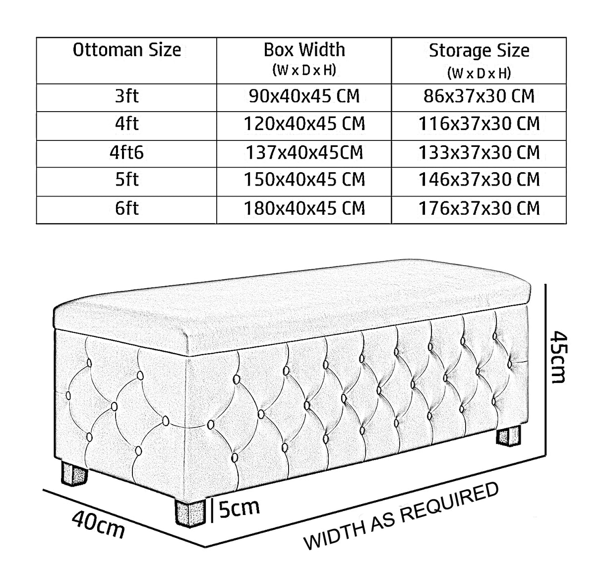 Empire Chesterfield Upholstered Coffee Table