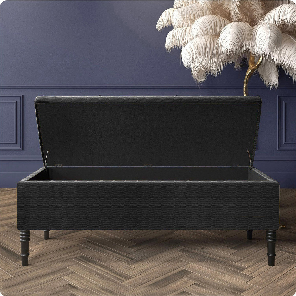 Paris Plain Naples Ottoman Storage Bench