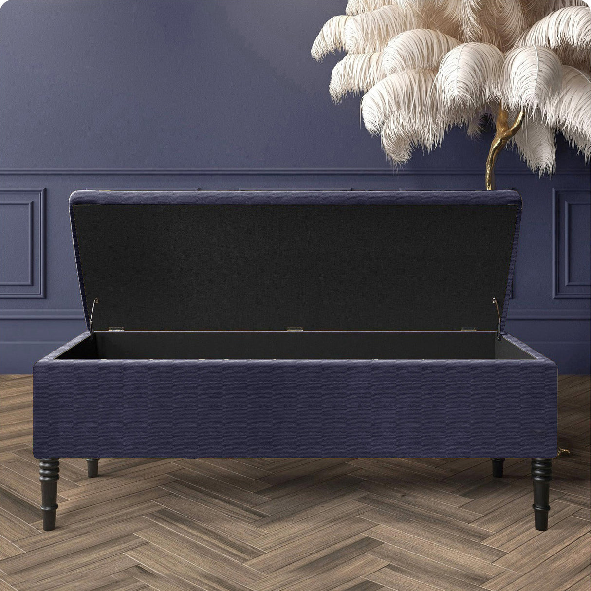 Paris Plain Naples Ottoman Storage Bench